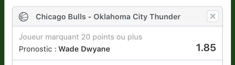 Pronos__Center's tweet image. ⏱ 2h
🏀 Wade marque + de 20 points (Chicago)
▶️ 1.85