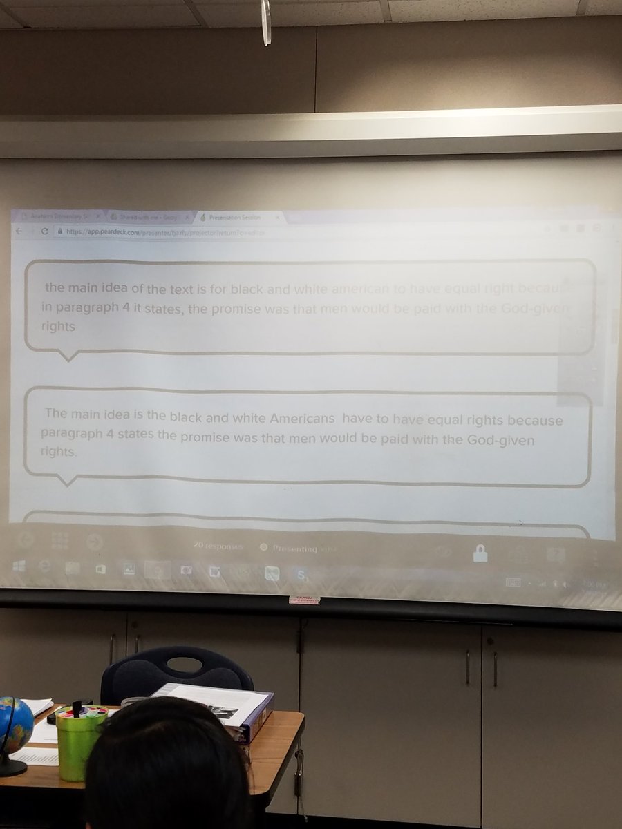 StefShumate's tweet photo. @Sunkistelem Curr Coach & @krisilew facilitate #academicdiscourse using @PearDeck "I agree because..." "I disagree because..."#citeevidence https://t.co/Bx0iGwRFhB