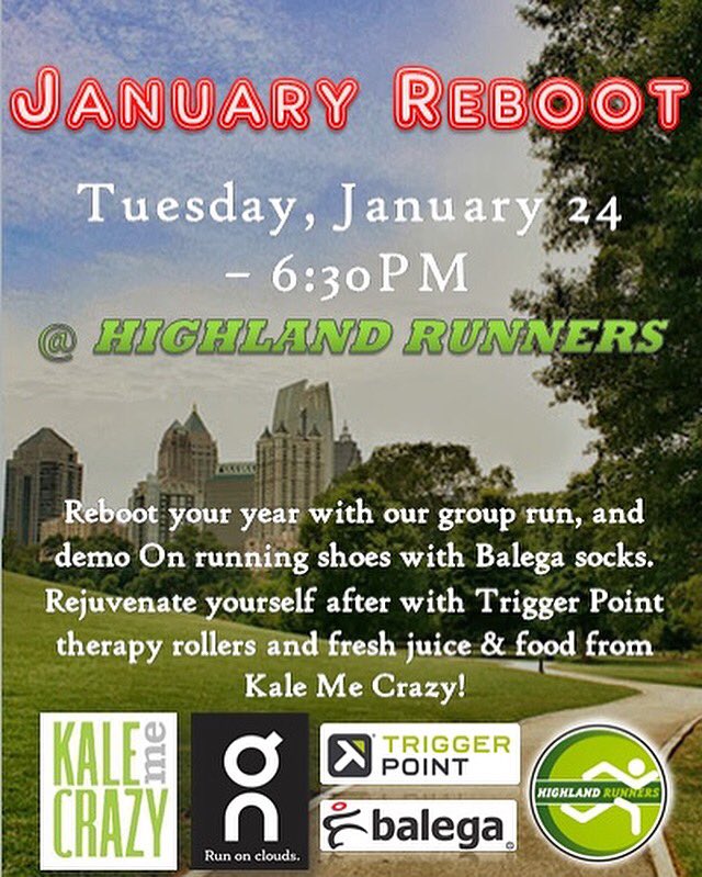 First event of the year "January Reboot" is on 1/24 <a href="/highlandrunners/">Highland Runners</a>! RSVP required on our facebook page!