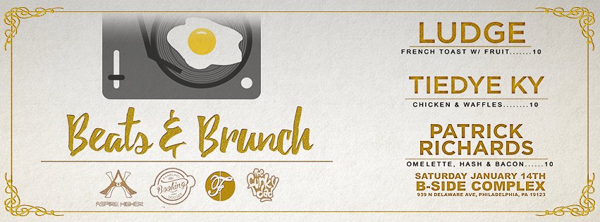Phila we'll be kickin it hard Saturday Morning at B-side Lounge for some Brunch and Beats by @LudgeMasterFlex @kybateforeva and @TSKPat
