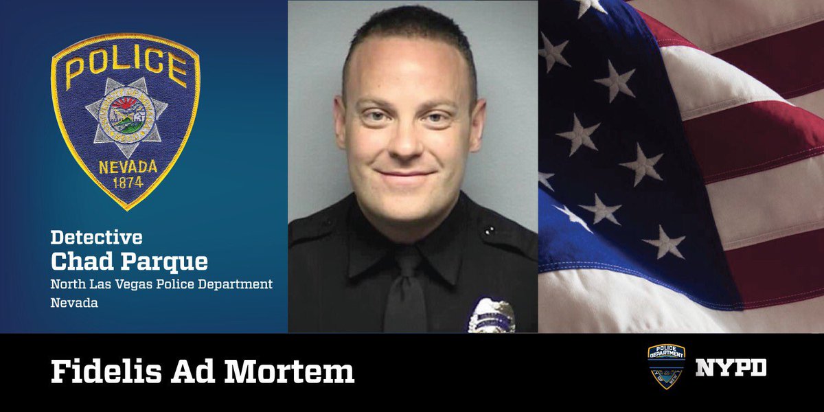NYPDCentralPark's tweet image. Our hearts go out to @CityOfLasVegas Police Dept. for the loss of Detective Chad Parque #FidelisAdMortem