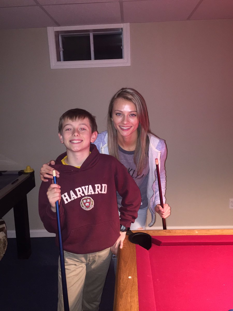 BakerBeecherb's tweet photo. Brother/Sister pool game before the Championship game! https://t.co/L1EvE53uCp