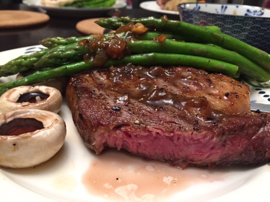 1st day in the new role! Treat myself with homemade 28days dry aged steak <a href="/KatieF_TD/">Katie Froussios</a>