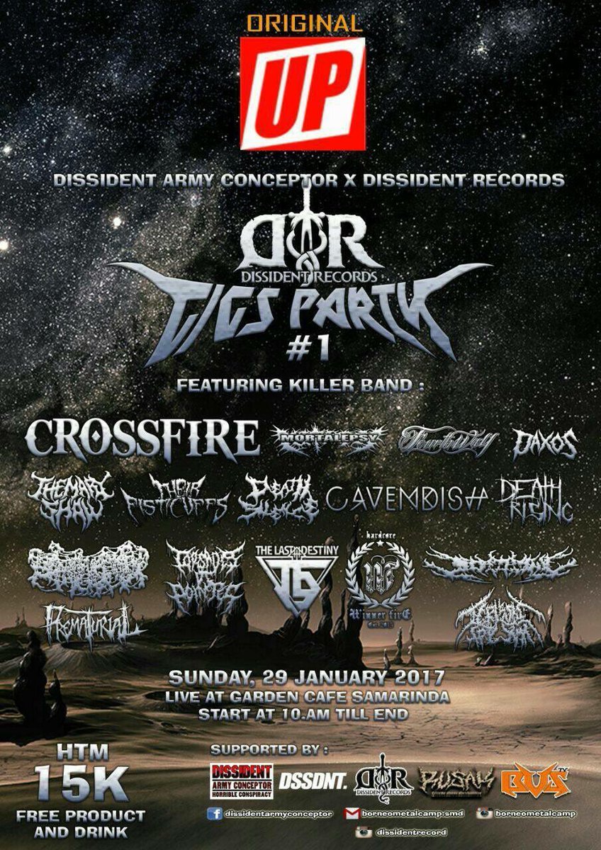 Coming Up! 
Crossfire onstage at Gig Party #1 | Garden Cafe, Samarinda