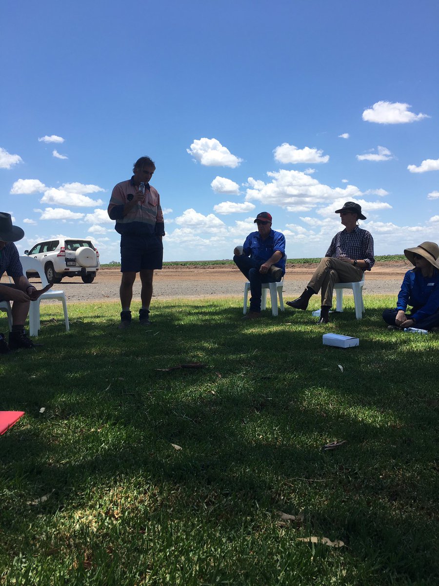 DavidGall1's tweet photo. Great venue for learning under the shade of a tree with @CottonAustralia on the Darling Downs #ffae17 #bcestem @BCELandT https://t.co/EhPRlgcIPM