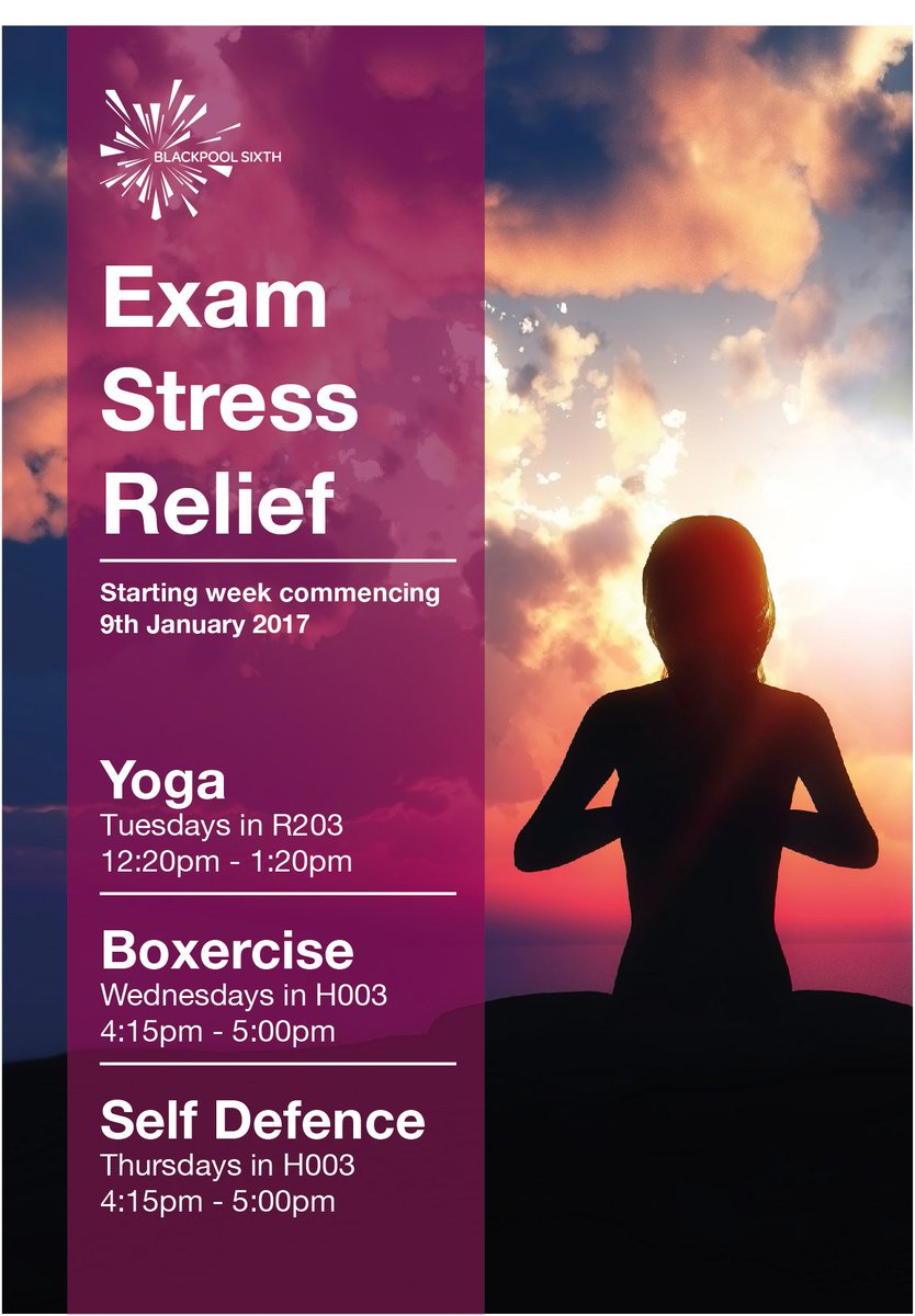 BlackpoolSixth's tweet image. Come along and try yoga today in R203 12:20pm - 1:20pm. All welcome #StressBusting #Wellbeing