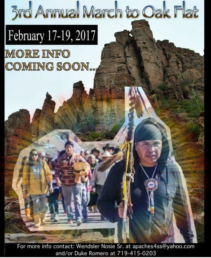 Please plan to step up to 
Save Sacred #OakFlat #ApacheStronghold 
Feb 17-19 2017