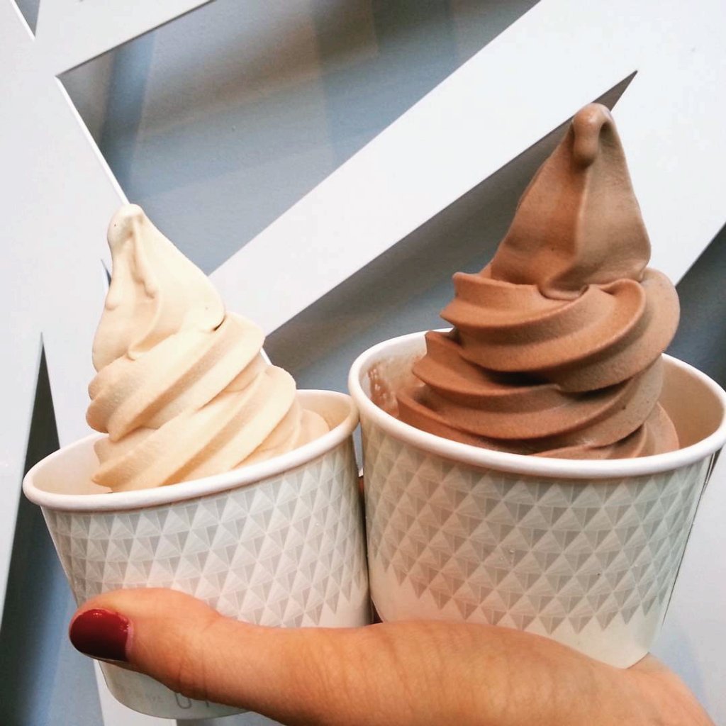 UYUIcecream's tweet photo. We're back from our winter break, swirling your favourite UYU soft serve. Flavours: Belgian Chocolate &amp; Cereal Milk. https://t.co/6j0QyMJf1X