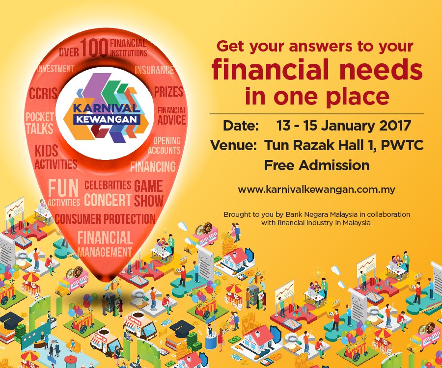 AgrobankMY's tweet photo. Jom datang ke Karnival Kewangan 2017 di PWTC hujung minggu ini! 
https://t.co/zi3glCRy8k

#KarnivalKewangan https://t.co/ozIMuJgD8j
