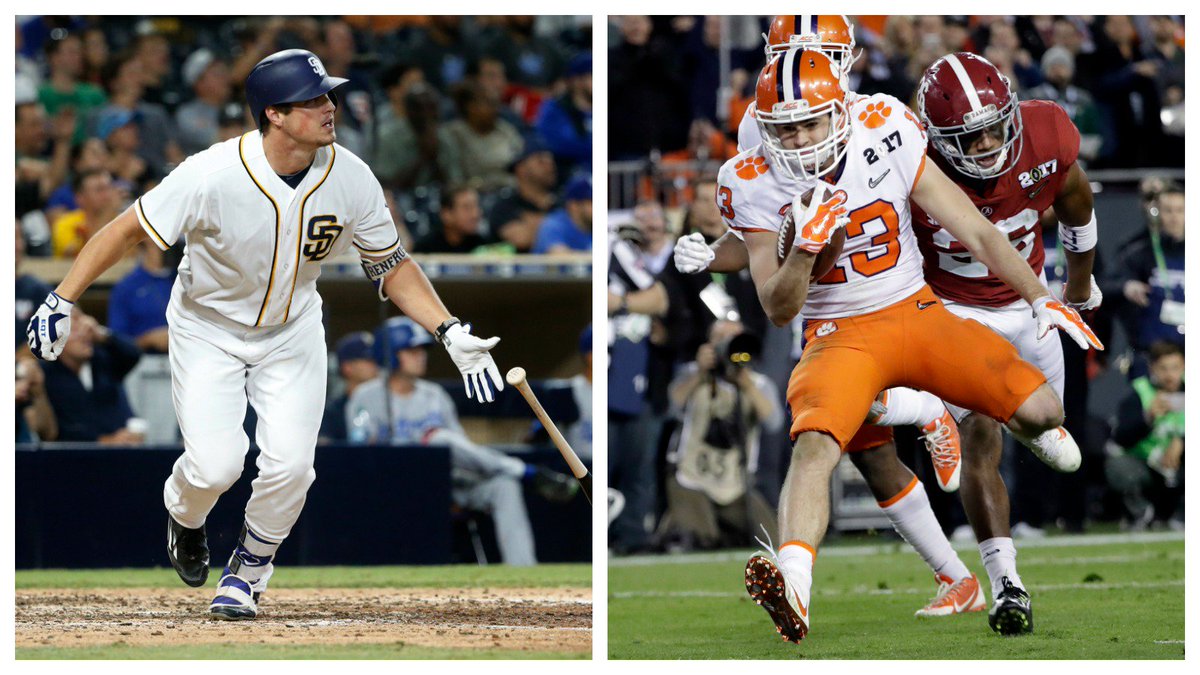 Cut4's tweet photo. Confused between @clemsontigers' Hunter Renfrow and the @Padres' @hunter_renfroe? Our chart can help. https://t.co/m0vEvzuLXd https://t.co/jpN1kUKxxr