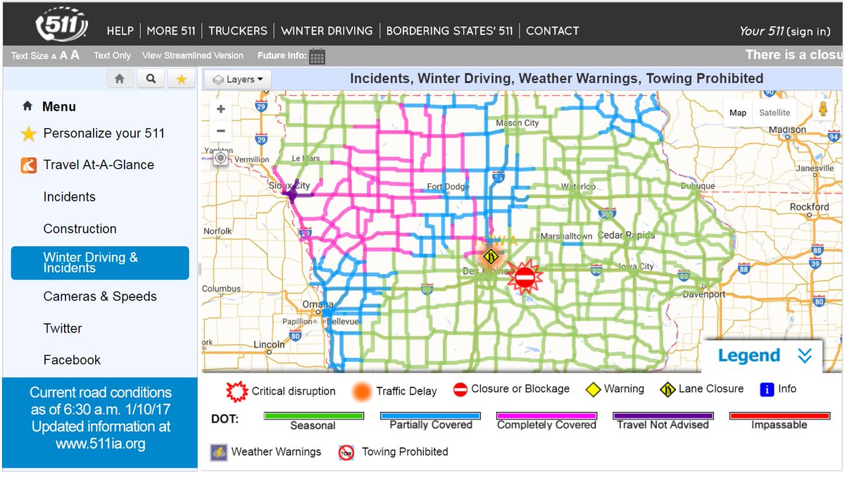 Road Conditions In Iowa Map Interactive Map