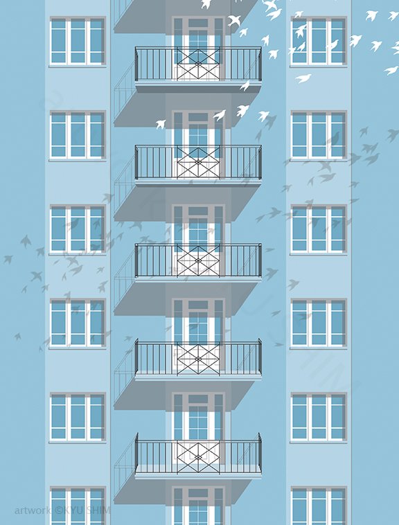 KyuShimArtist's tweet photo. Balconies in Blue
#illustration https://t.co/EtMSgIImuU