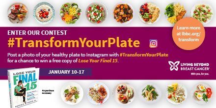 LivingBeyondBC's tweet photo. Post photos of your healthy plate to #transformyourplate today - Jan 17 and be entered to win book by @everythingro https://t.co/yrPUuTYAG3 https://t.co/tx73Y1l1be