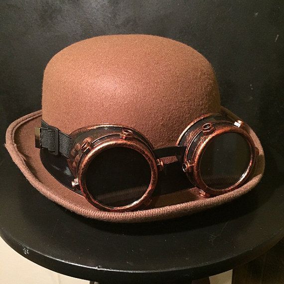 SteamPunkbyBen's tweet photo. Steampunk Brown Felted Wool Bowler Hat With Goggles #atsocialmedia #FlockBN #SNRTG #eshopsUK https://t.co/r2NHX85DKS https://t.co/Bswlikrlid