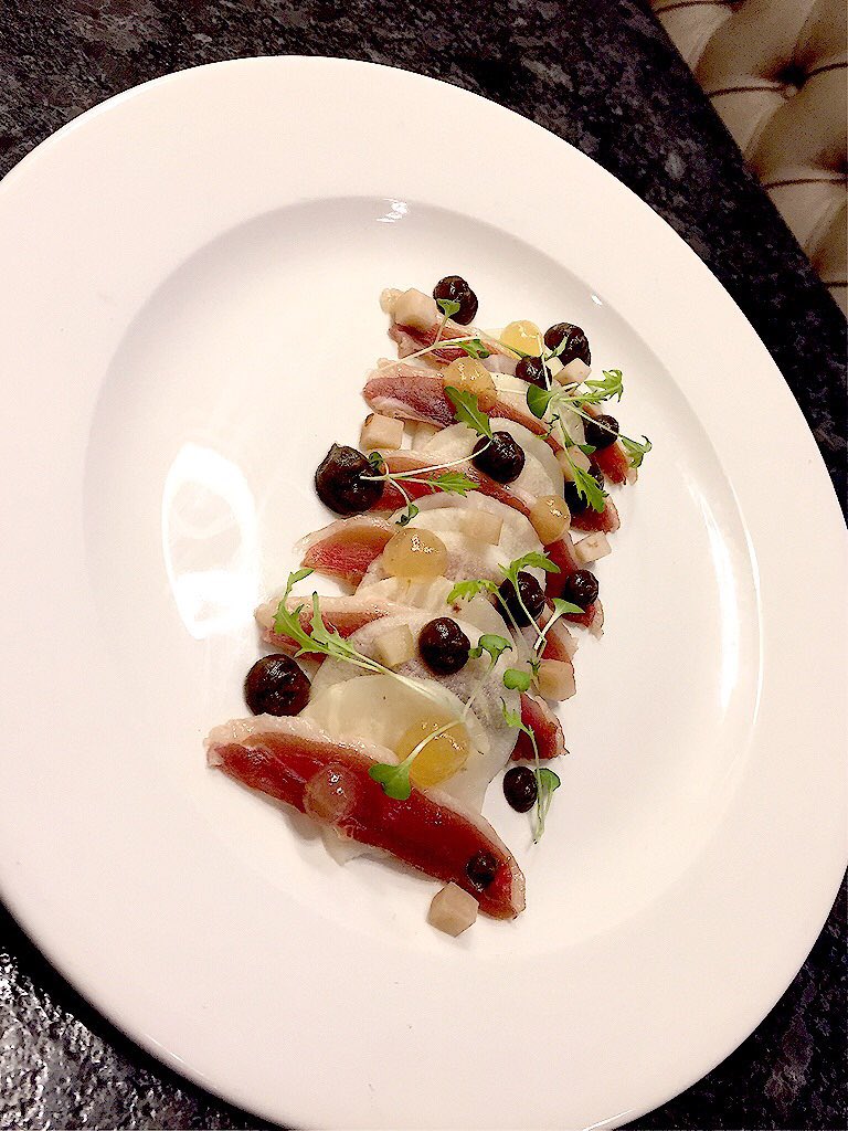 2nd day of the week so we thought we would share a 2nd picture of a 44 dish... Homecured duck, celeriac and pear #wintersalad #duck #44menu