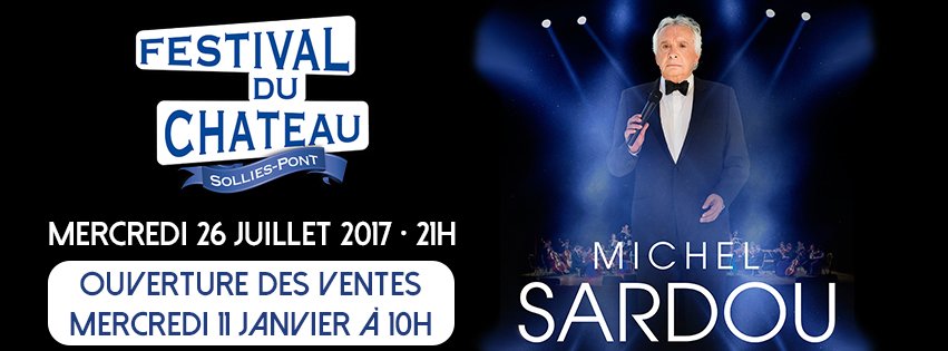 -- NOUVELLE DATE --
Michel Sardou, sera sur la scène du #Chateau, le Merc 26/07 !
Mise en vente demain, tenez vous prêts !!