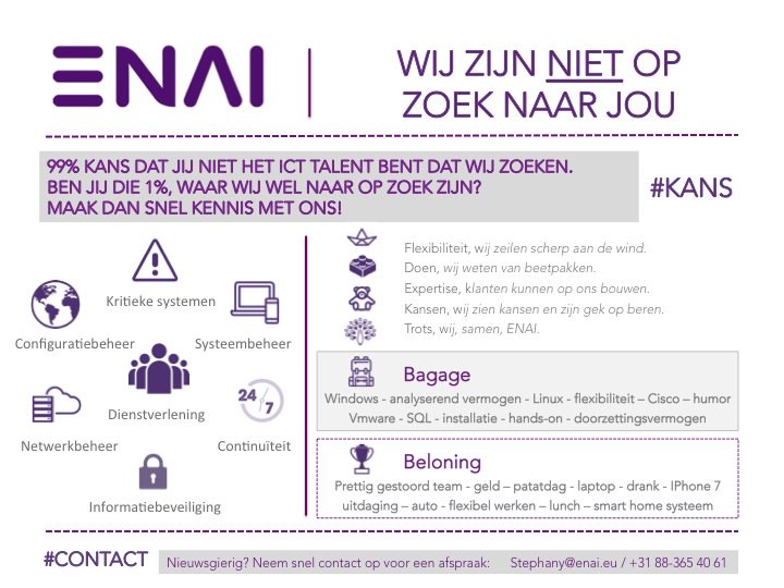 ENAI zoekt personeel #vacatures