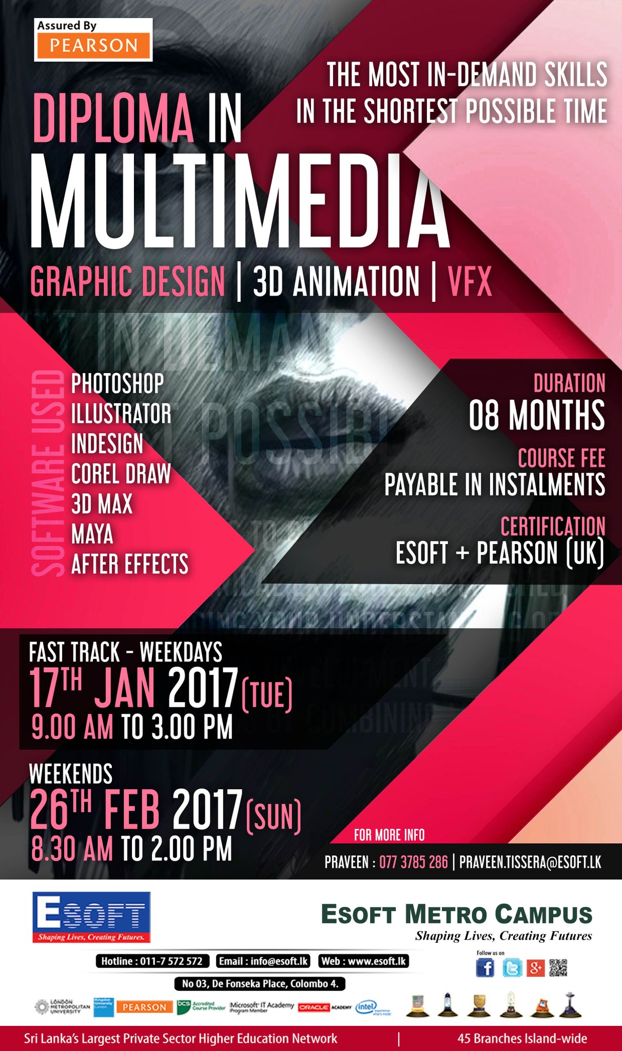 Esoft Metro Campus Obtain A Pearsonassured Qualification In Multimedia Covering Graphicdesign 3d Animation Vfx Special Fasttrack Batch Available T Co K5ada4y162 Esoft Metro Campus Obtain A Pearsonassured Qualification In Multimedia Covering Graphicdesign 3d Animation Vfx Special Fasttrack Batch Available T Co K5ada4y162
