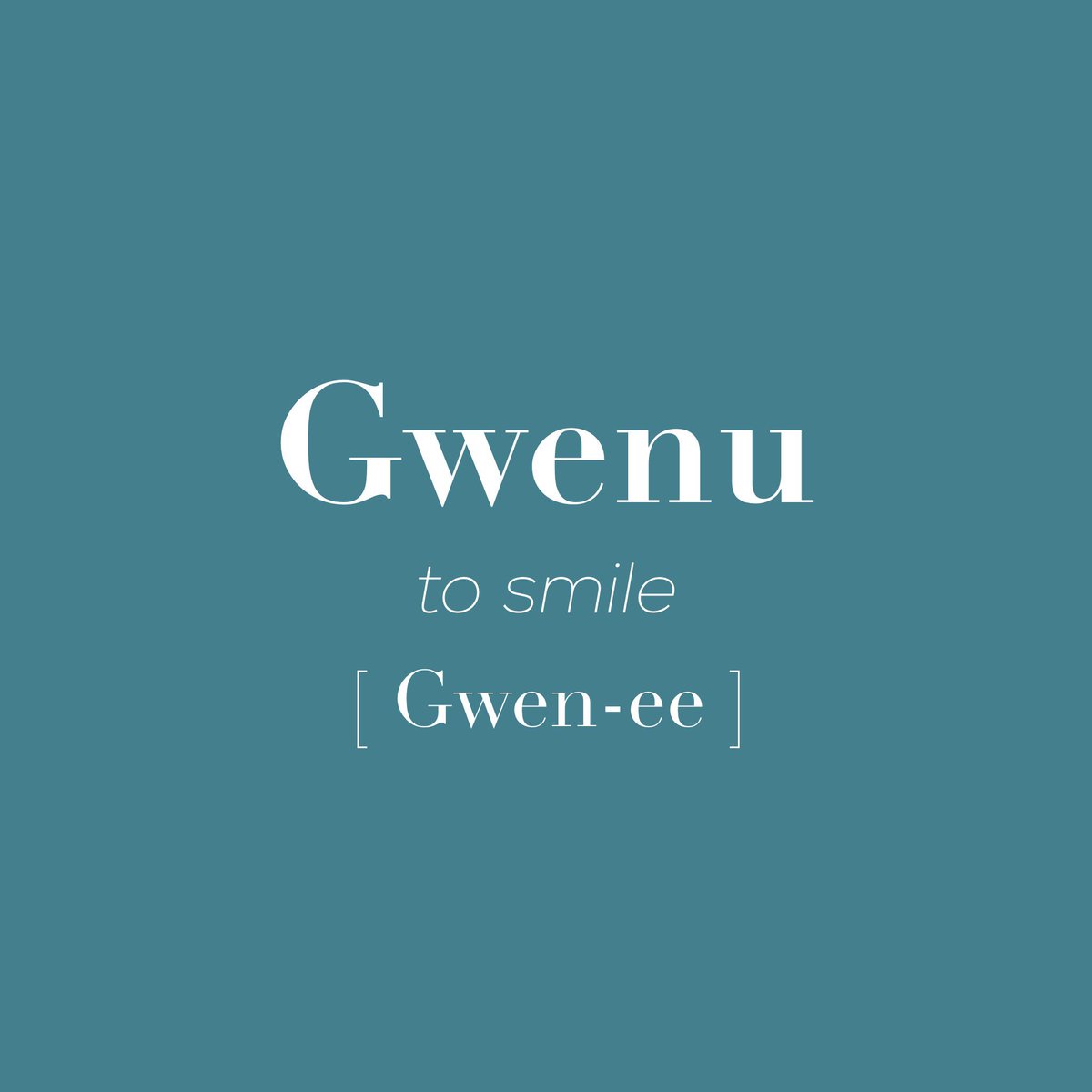 GoCymraeg's tweet photo. 😊 Word of the day: Gwenu 😊

Pronounced: GWEN-EE

English: to smile

#DysguCymraeg #Cymraeg #yadysgwyr https://t.co/ETjKgqB5JV