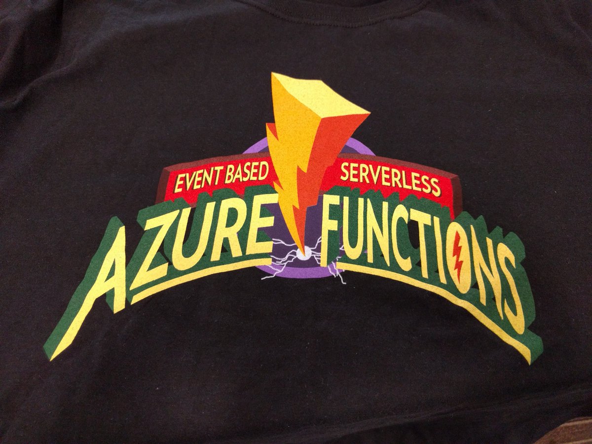 stuartleeks's tweet photo. Just been given a new t-shirt :-) #AzureFunctions #HappyStuart - thanks @ewand https://t.co/Pqtfk2HBM3
