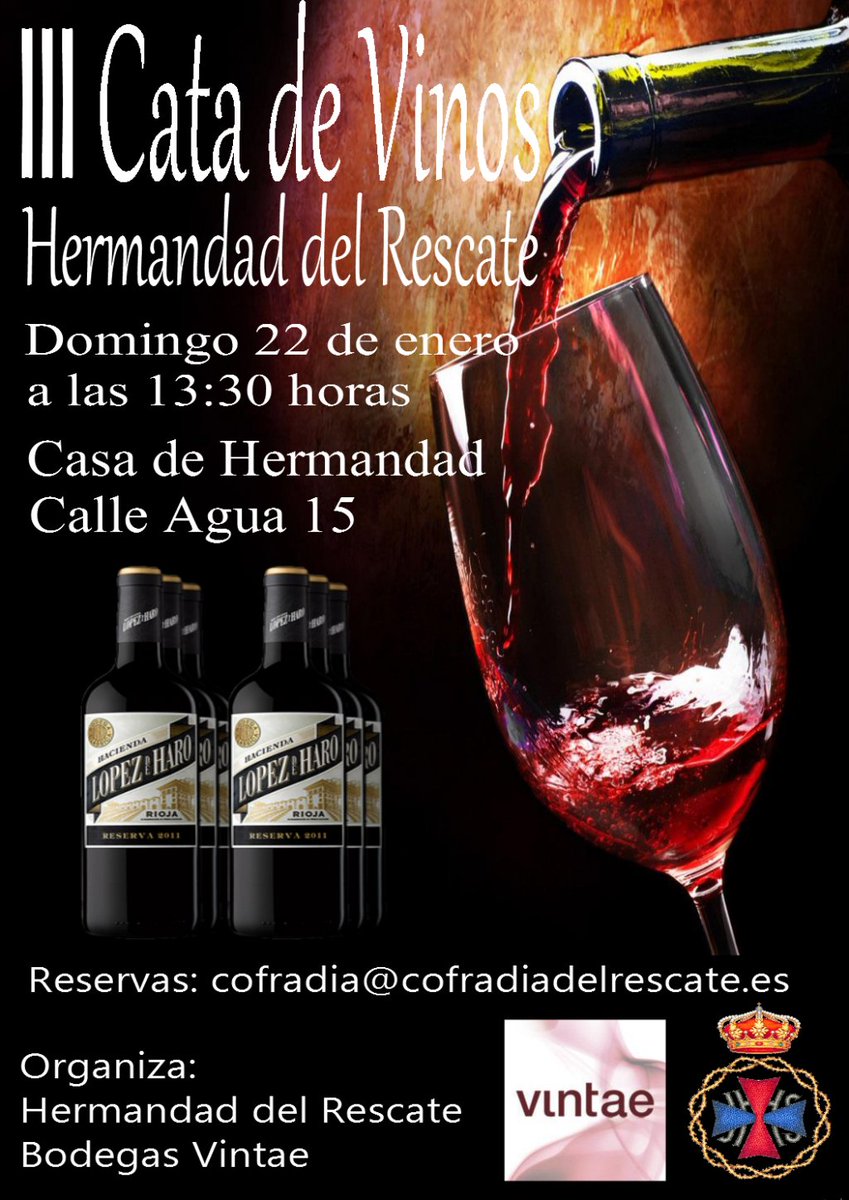 HdadRescate's tweet photo. III Cata de vino, 22 de enero https://t.co/EoHxeAMB0O https://t.co/K5h9DZeLne