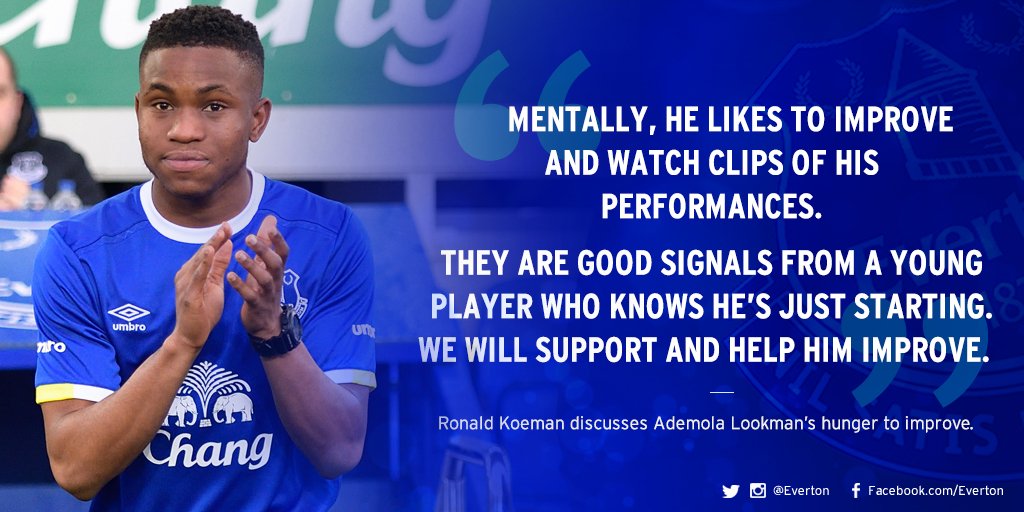 Everton's tweet photo. 💬 | Ronald Koeman has already been impressed by @Alookman_'s hunger to improve: https://t.co/jmrT3PXbH0 https://t.co/WazHoHvdAq