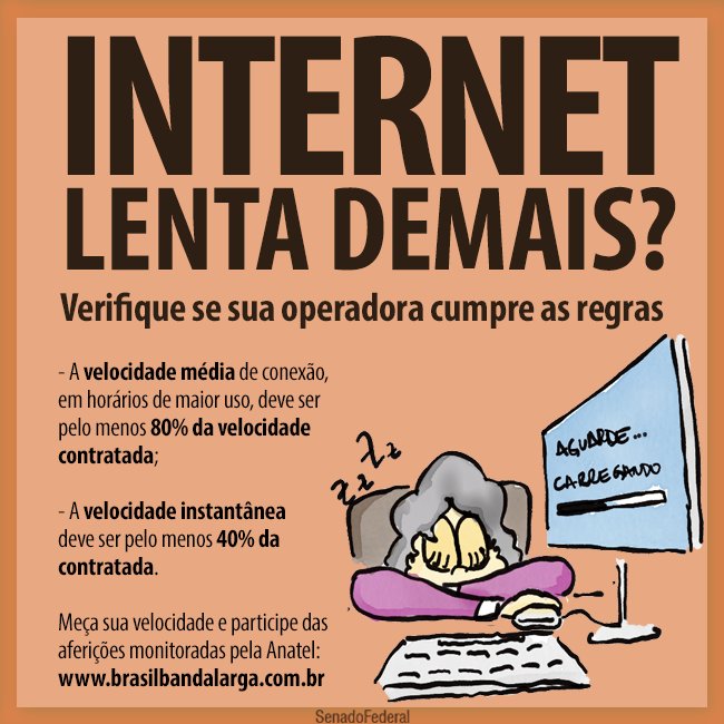 Senado Federal - Tem internet, TV por assinatura, celular ou telefone?  Conheça os seus direitos