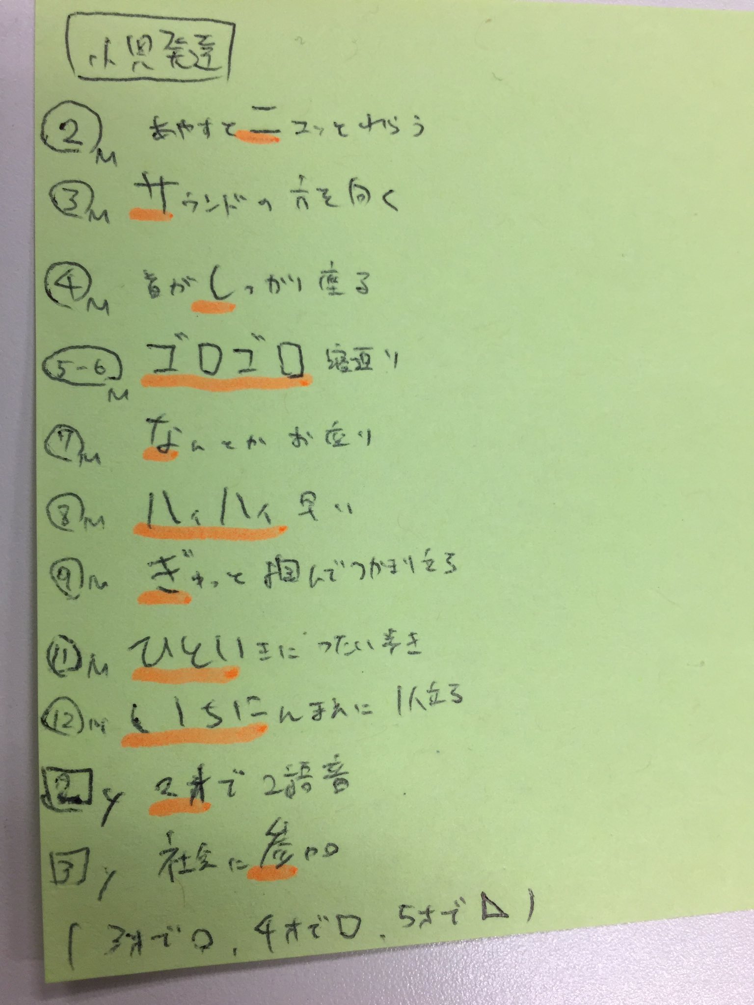 医学部国家試験対策bot On Twitter 小児発達ゴロ Https T Co Kh5dwnfgcn Twitter