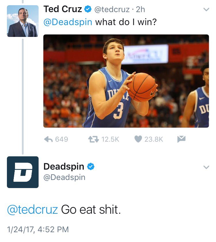 Ted Cruz puts Deadspin to death (faux sports site)