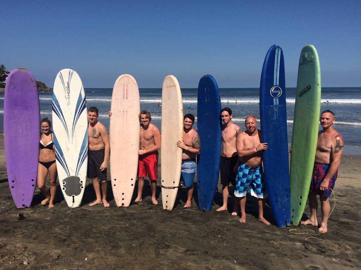 QX104winnipeg's tweet photo. The brave crew that tackled surfing today. 3 out of 7 made it onto their feet, the rest belong on land. #QXNationVacation @PetricMusic https://t.co/3hs0ALOlvi