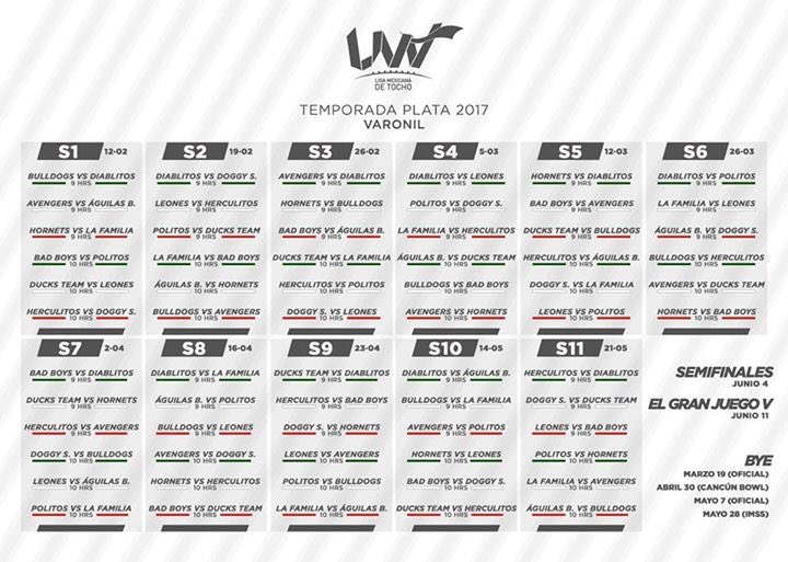 Tercer_Cuarto's tweet photo. Listo el calendario de la Temporada Plata 2017 de la @LigaMexTocho

Consúltalo todos los detalles en https://t.co/8g6Ub7KUOO 🏈🏆🇲🇽 https://t.co/jBcjbBjHFn
