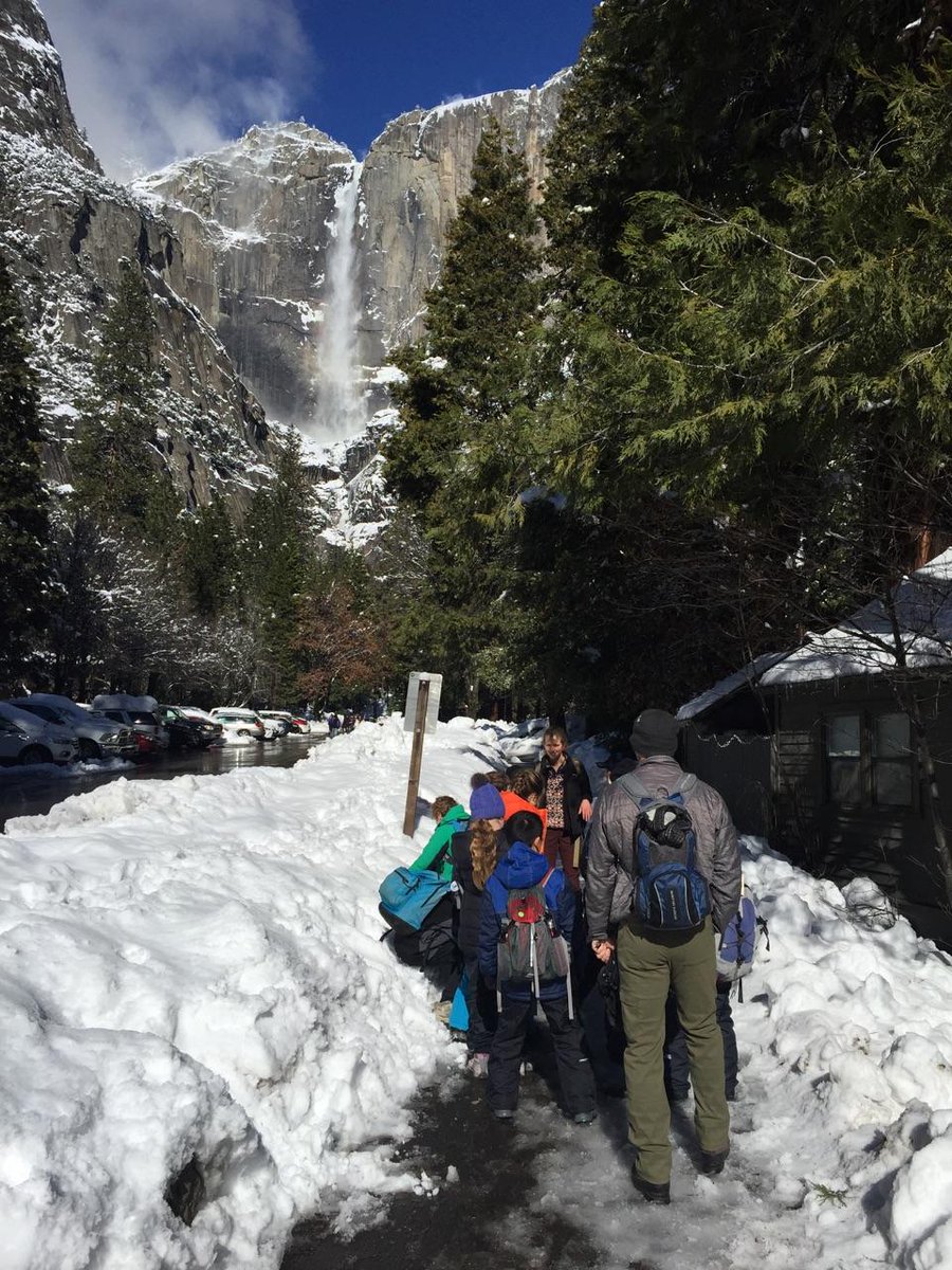 awhitakerteach's tweet photo. Finally made it and now hiking toward Yosemite Falls! @TeachTigers @NatureBridge https://t.co/wbKwc3sLP6