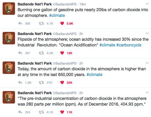 So <a href="/BadlandsNPS/">Badlands Nat'l Park</a> tweets have been removed. But for a short, short while they were glorious. #tweetwithbadlands