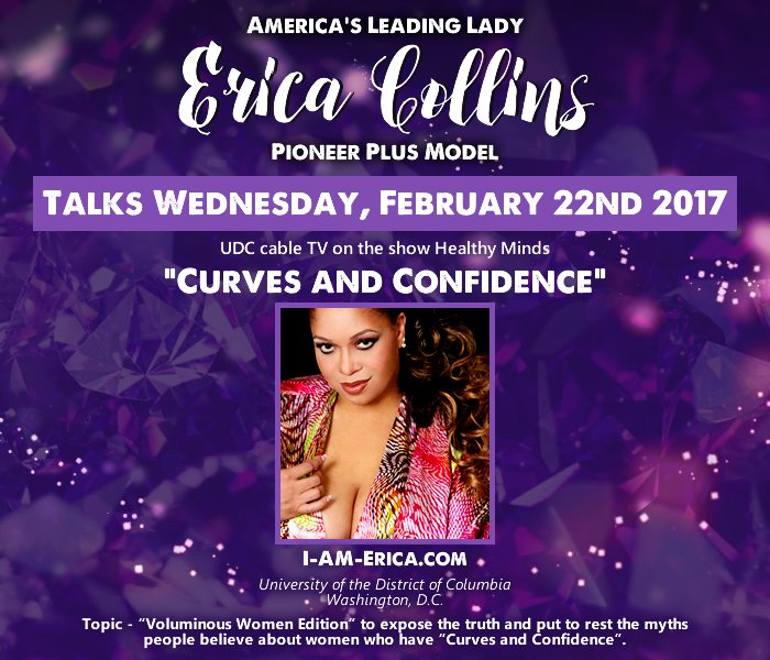 EricaCollins's tweet photo. #EricaCollins CURVES&CONFIDENCE @udc_edu TV #WashingtonDC Feb22 #UniversityofDistrictofColumbia #BrightMindsSpeaker bookings860-997-6802 https://t.co/ke2GBtO4ly