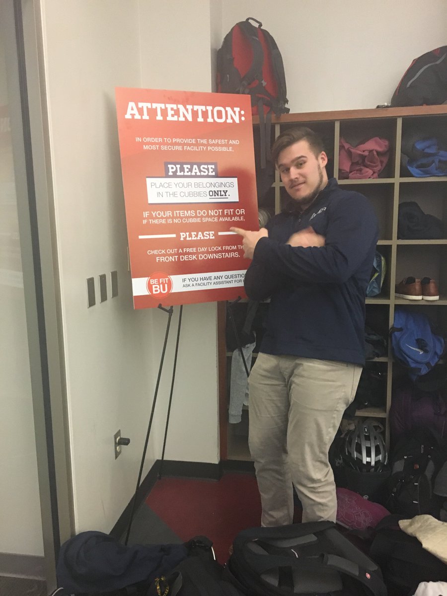 BUFitRec's tweet photo. Check out a FREE day lock from the front desk to make sure your valuables are safe & sound in the locker room. #BeFitBU #PopLockNDropIt https://t.co/5OzY7kdQI6