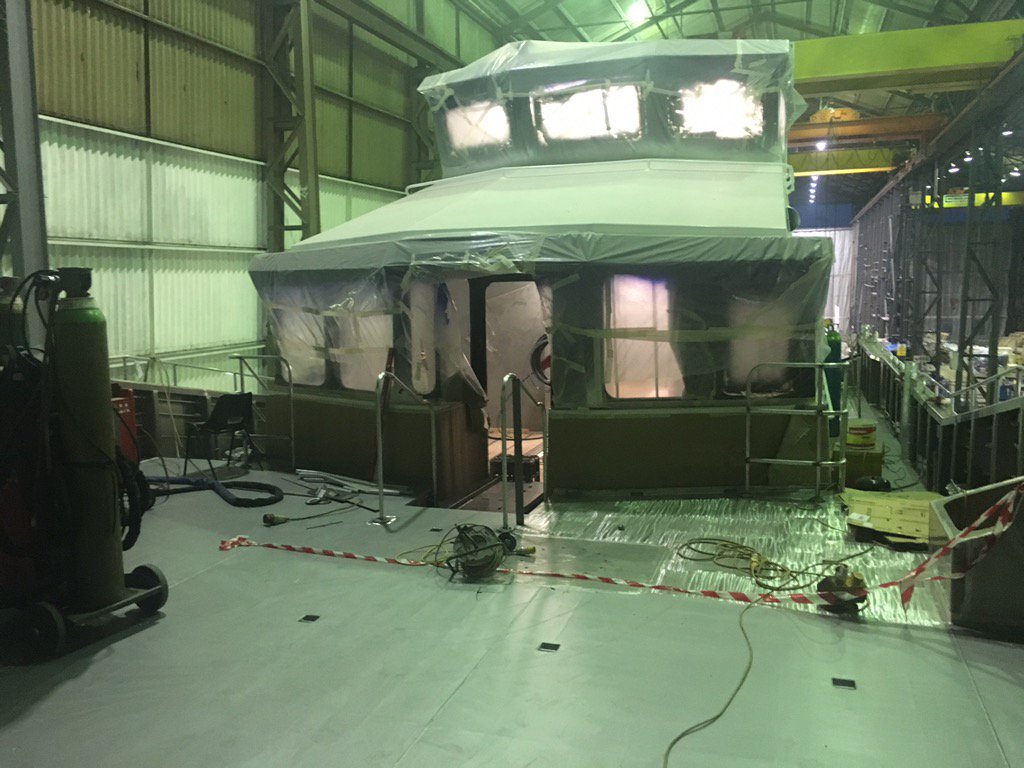 Iceni Legend, 23m South boat powered by MAN 1400hp and Servogear CPP with her new wheelhouse configuration