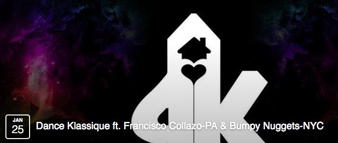 Wednesday January 25th •  DanceKlassique @ Bar Blonde San Diego with FRANCISCO COLLAZO &amp; BUMPY NUGGETS w/ Ryan Bauer, <a href="/JoePea/">Joe Pea</a> &amp; Andy Gomez