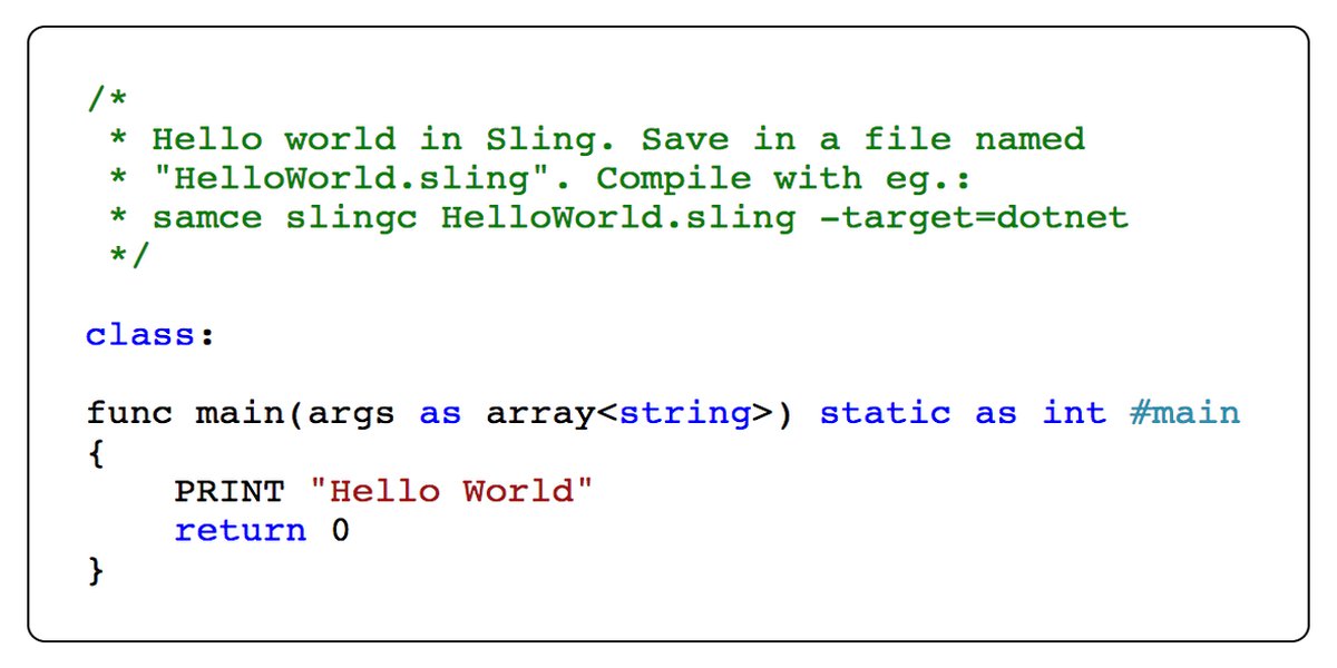 markkukero's tweet photo. Introducing the Sling #ProgrammingLanguage. The future of #Eqela development. https://t.co/n5bRuWCxFr #programming #coding #SlingLanguage https://t.co/KtQDjx0RA6