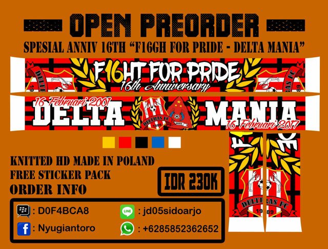 DistroFans's tweet photo. PO scarft spesial Anniv 16th "F16HT FOR PRIDE" Made In Poland | IDR 230k, DP 130k, CP 085852362652 https://t.co/ihvoi8HCq8