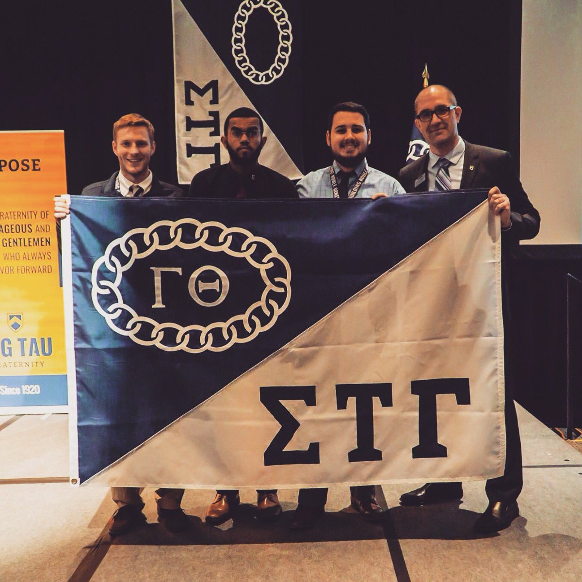 Thanks to nationals for the brand new personalized Gamma Theta Chapter flag #SigTau