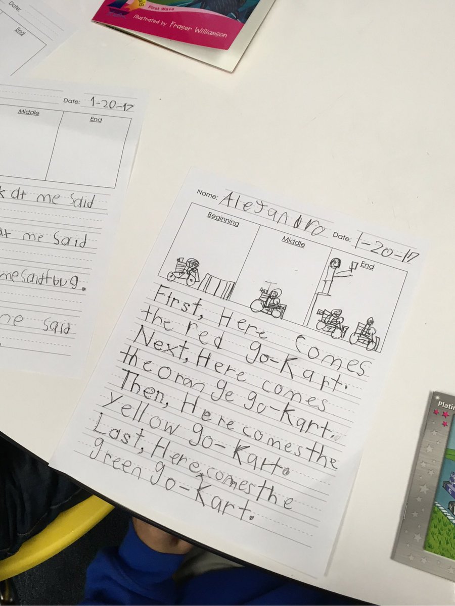 MarrellW's tweet photo. @HCollegiate we are growing readers and writers! #sequence #retell #Kindergarten https://t.co/3KNTzmHi7g