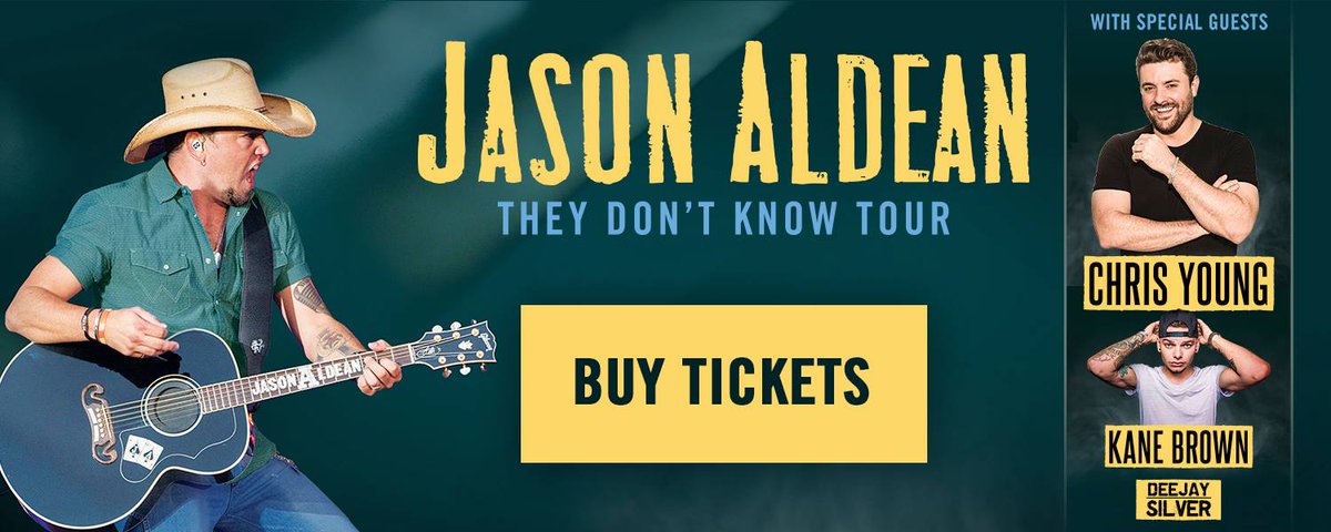 Jason_Aldean's tweet photo. Jason's #TheyDontKnowTour kicks off in April! 
Get all the details + tickets here: https://t.co/ZBI7LKvjZp https://t.co/OvpLPJr98M