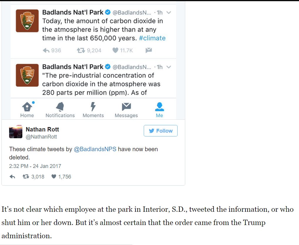 EPA_Unleashed's tweet photo. @BadlandsNPS went rogue #climatechangeisreal #EPAfreezeastheworldburns https://t.co/CtSwSa0rcI