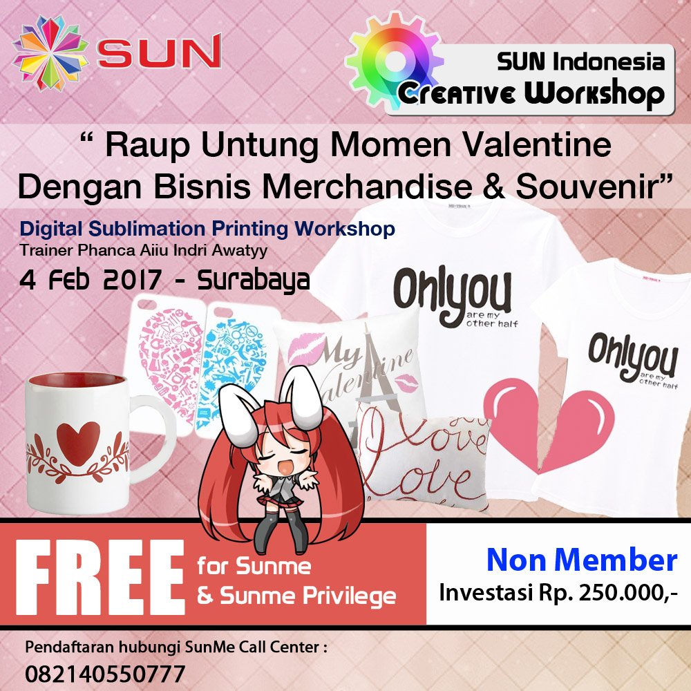 Ayo ikuti SUN Indonesia Creative Workshop. Workshop ini GRATIS bagi member SunMe &amp; SunMe Privilege. Pendaftaran melalui SunMe Call Center