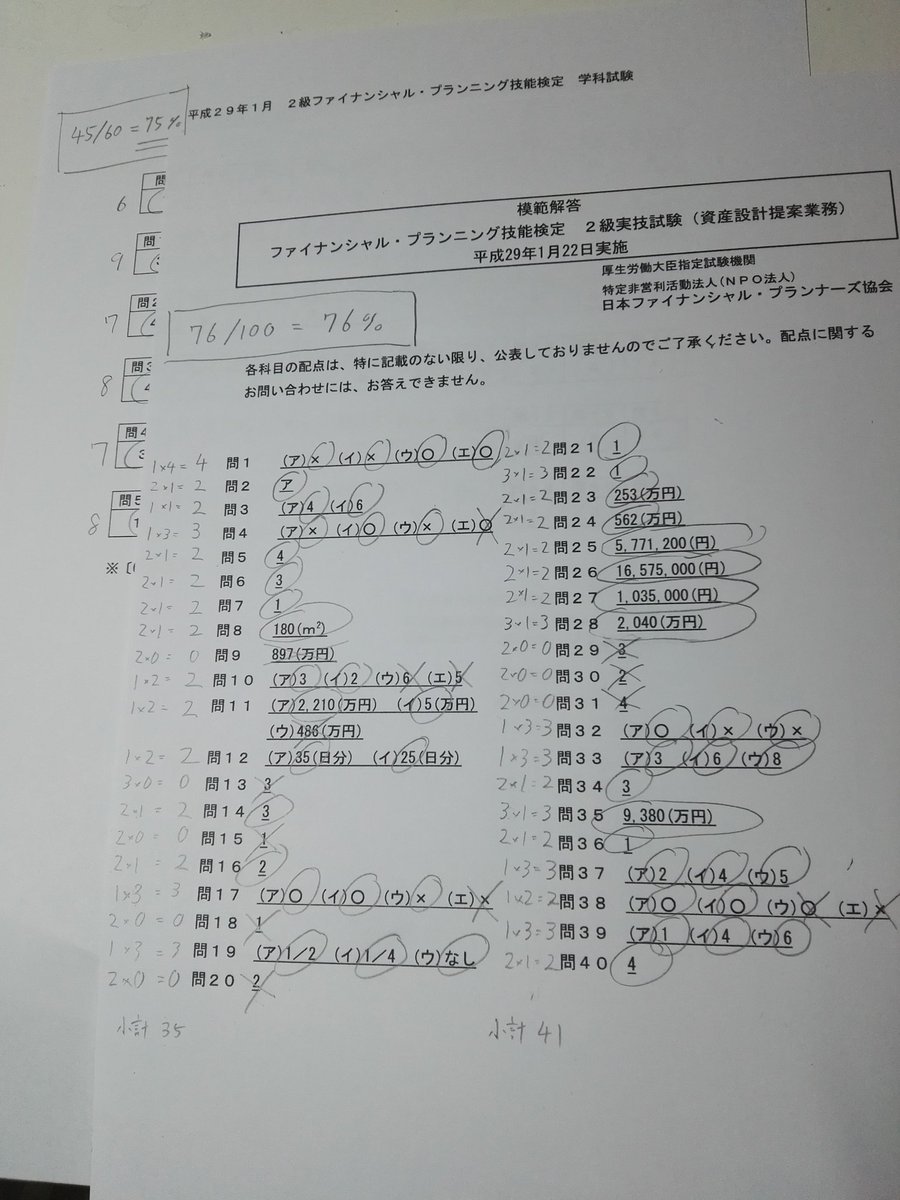 ねぎ おせっかい事業部 Twitter ನಲ ಲ Fp2級 公式解答とlecの配点予想動画を見ながら自己採点 学科75 と実技76 で6割が合格ラインなので合格してそう ジワジワと嬉しさがこみ上げてきました これで一段落 来月からfp2級が役立つ会社で仕事をするので 気持ち