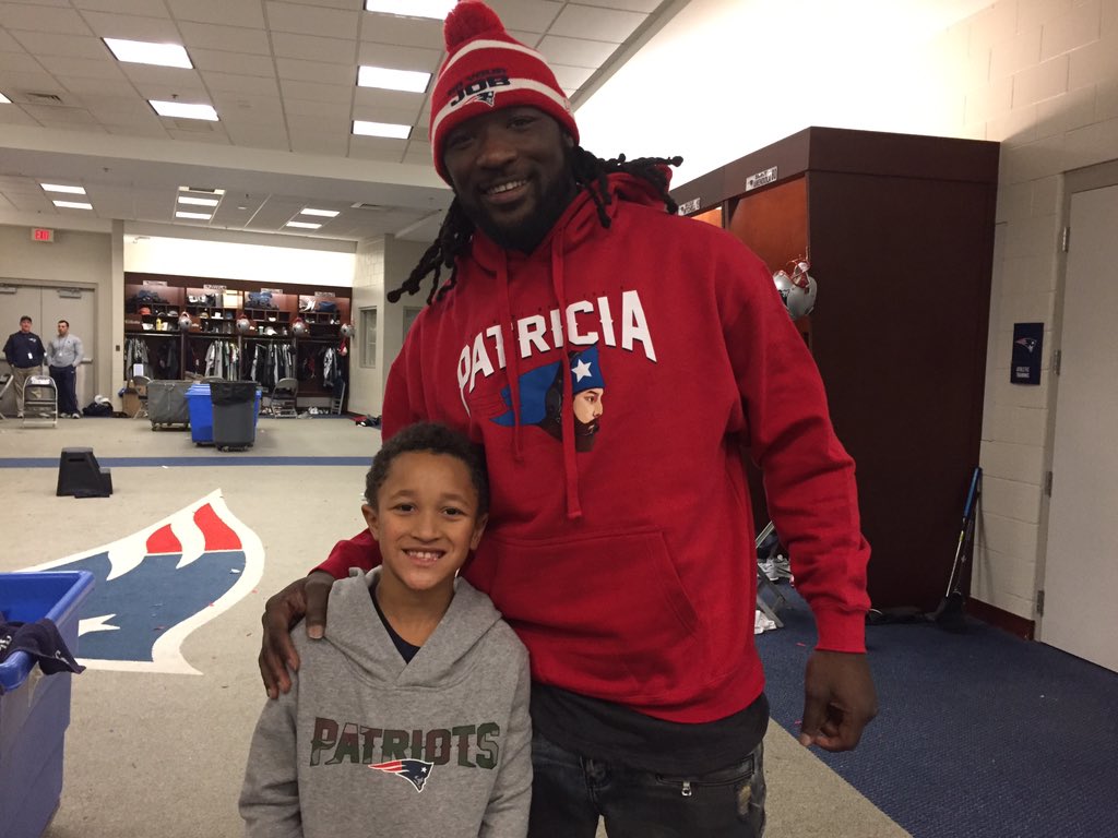 LeGarrette Blount (LG_Blount) with son LB, as this was a rare post-game