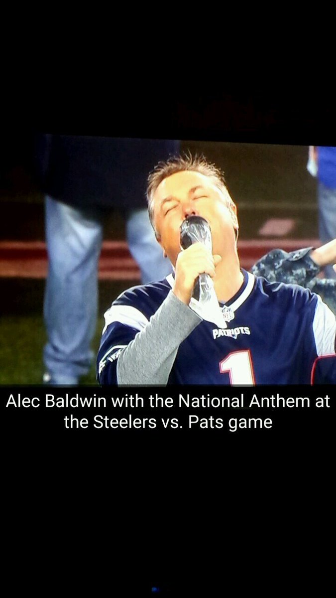 _laydoubt's tweet image. #PITvsNE @AlecBaldwin with the National anthem