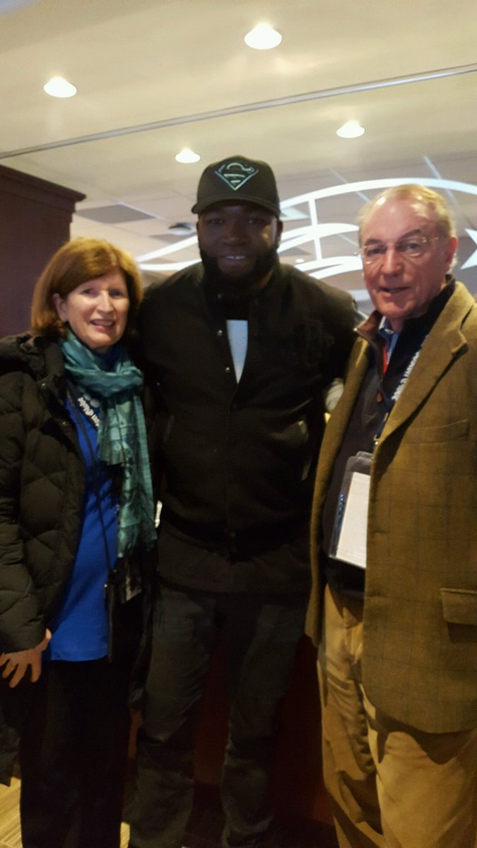 Ms Kati, Big Papi, &amp;Big Dawg cheering the Pat's.  He may visit Bulldog nation to see our facilities and baseball program. 😎🐶