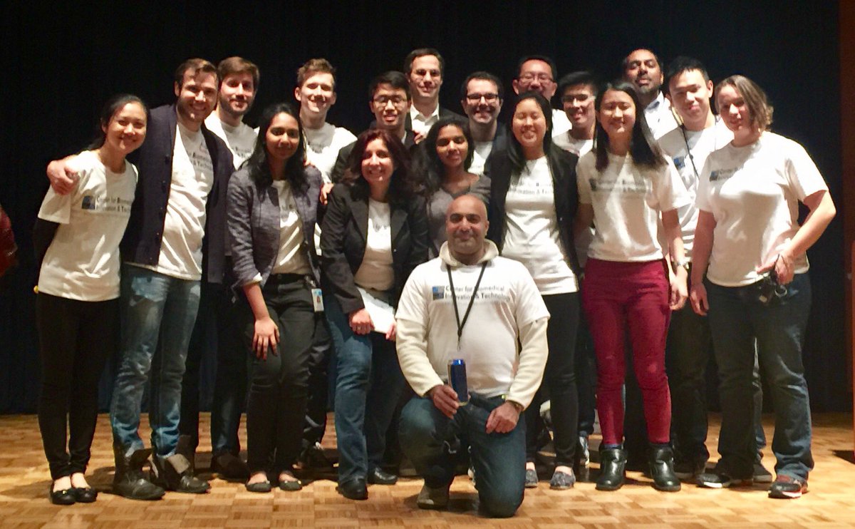 Part of the amazing @YaleHackHealth crew lead by @ayeshakhalidmd on stage taking their bows. So impressed with the students leading!