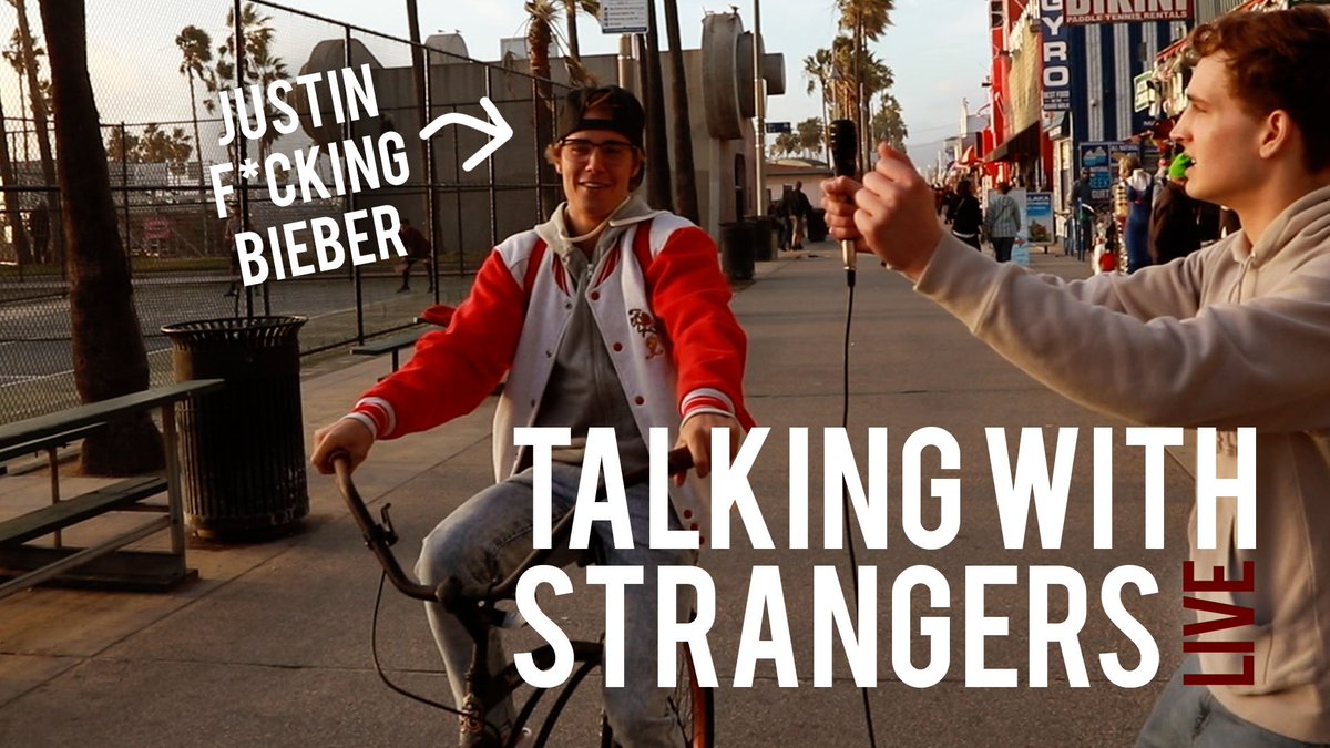 andrewlowe's tweet photo. NEW VIDEO!! "TALKING WITH STRANGERS ft. @JUSTINBIEBER" I go outside and talk to strangers! Literally WHAT. https://t.co/LPw7D5LDjr RT!! https://t.co/jGs5d3yoNm